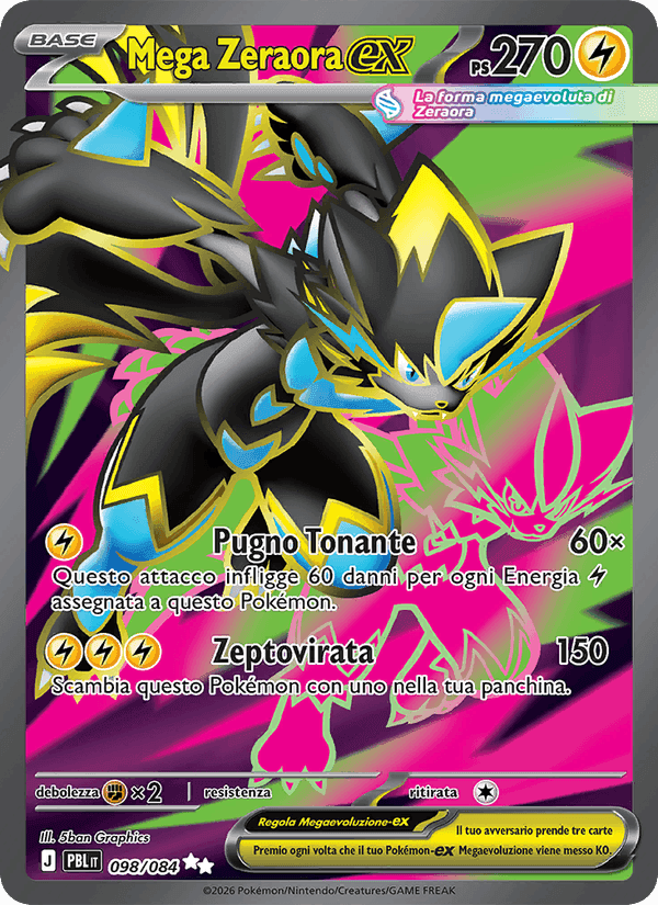 Mega Zeraora-ex, card 098 from Buio Pesto