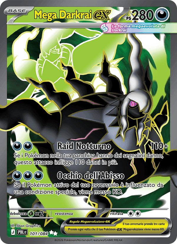 Mega Darkrai-ex, carte 101 de Buio Pesto