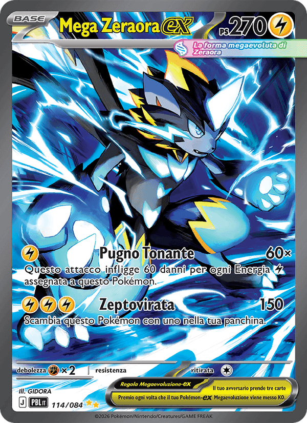 Mega Zeraora-ex, carta 114 di Buio Pesto