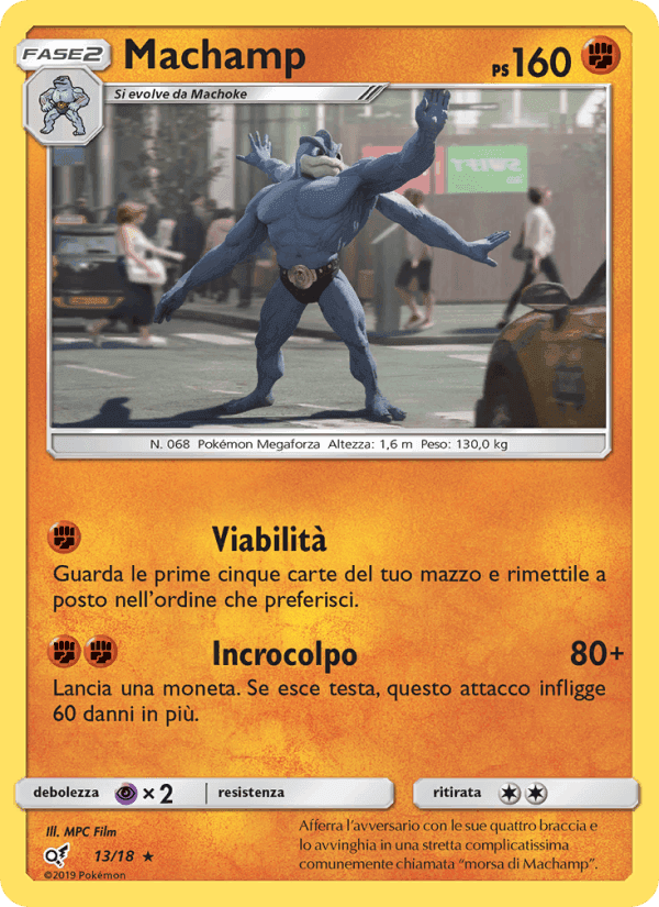Machamp, carta 13 di Detective Pikachu