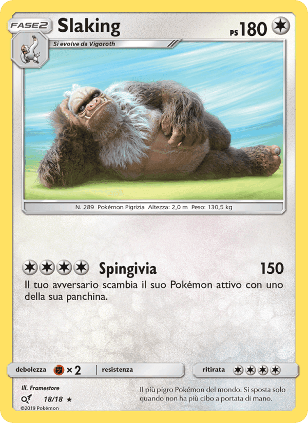 Slaking, carta 18 di Detective Pikachu