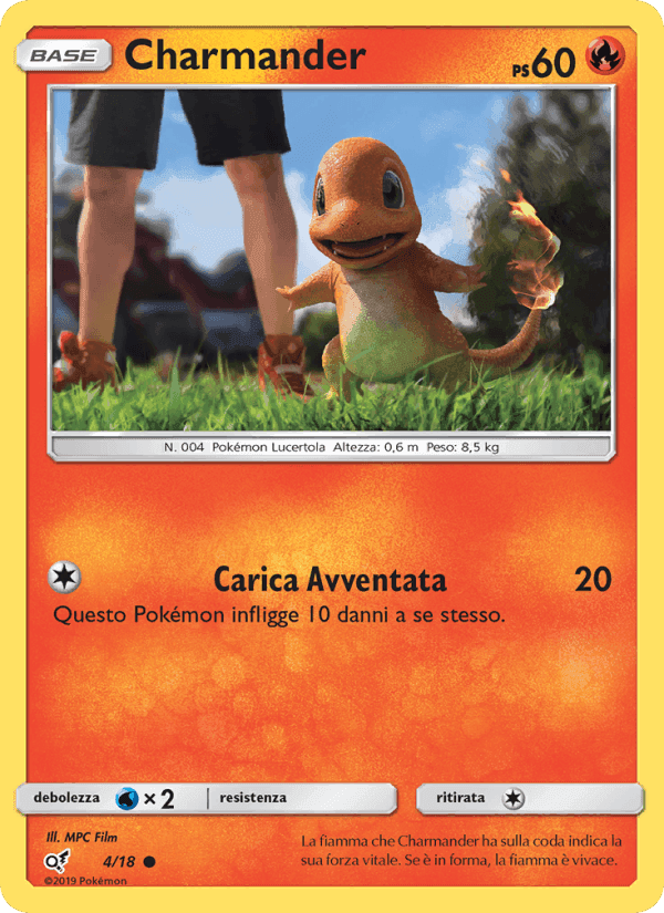 Charmander, carta 4 di Detective Pikachu