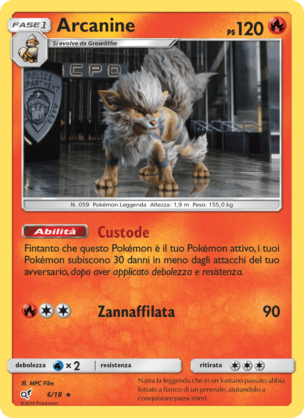 Arcanine, carta 6 di Detective Pikachu