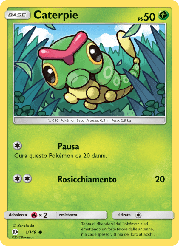 Caterpie, carte 1 de Sole e Luna