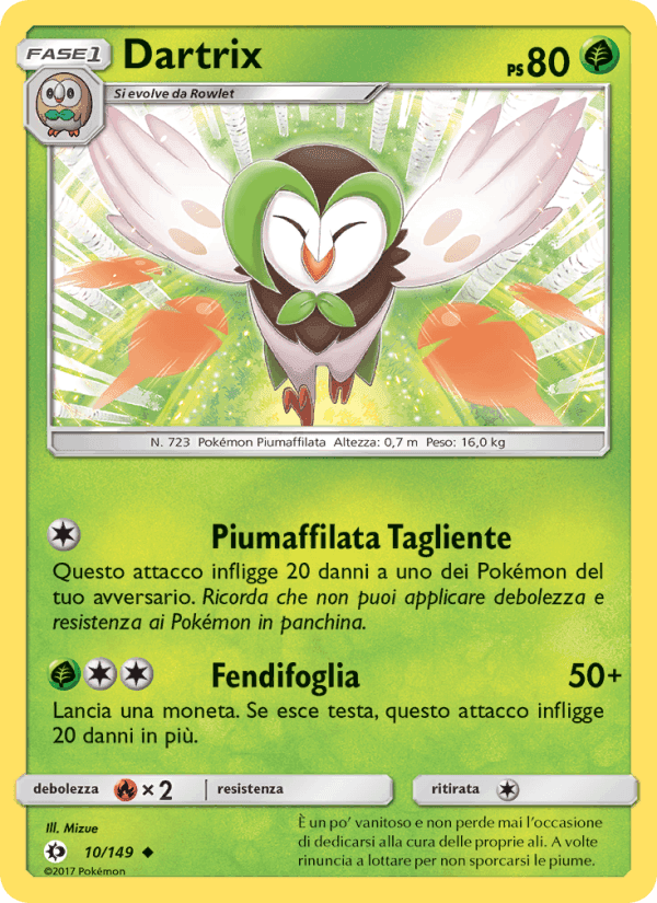 Dartrix, carte 10 de Sole e Luna