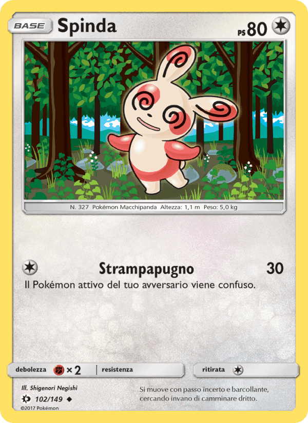 Spinda, carta 102 di Sole e Luna