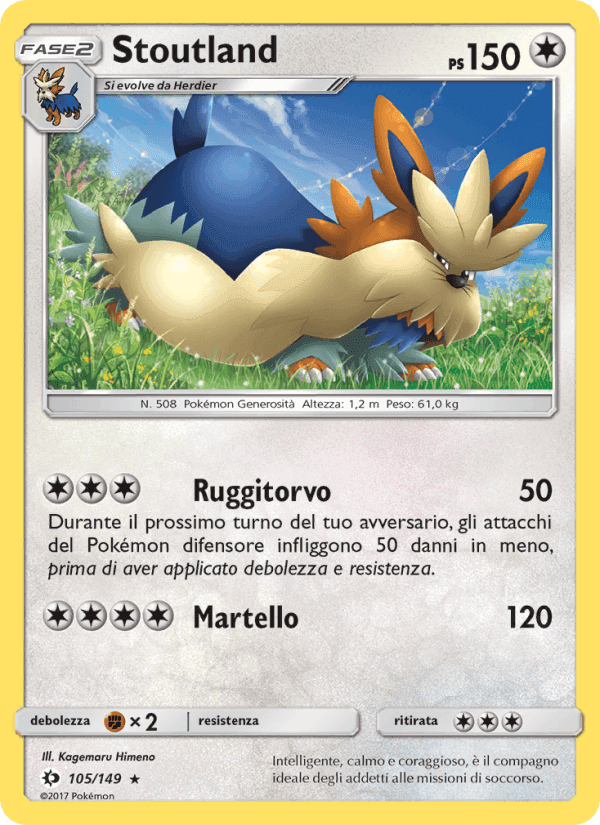 Stoutland, carta 105 di Sole e Luna