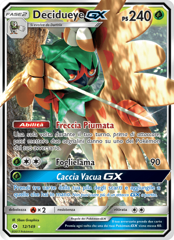 Decidueye GX, carte 12 de Sole e Luna