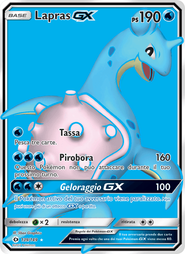 Lapras GX, carta 139 di Sole e Luna