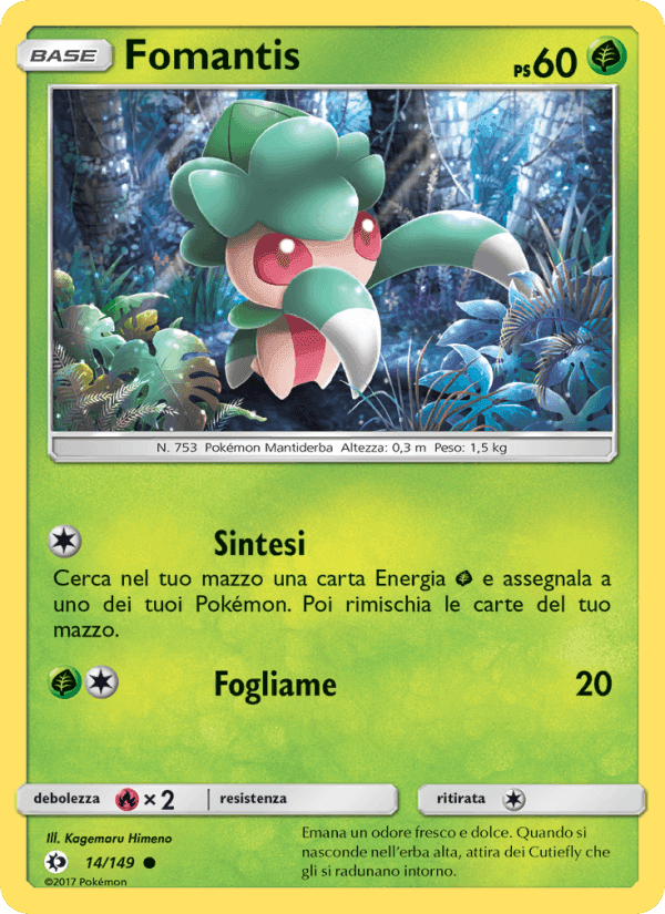 Fomantis, carte 14 de Sole e Luna