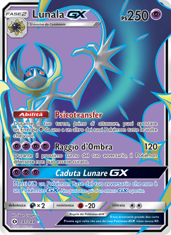Lunala GX, carta 141 de Sole e Luna