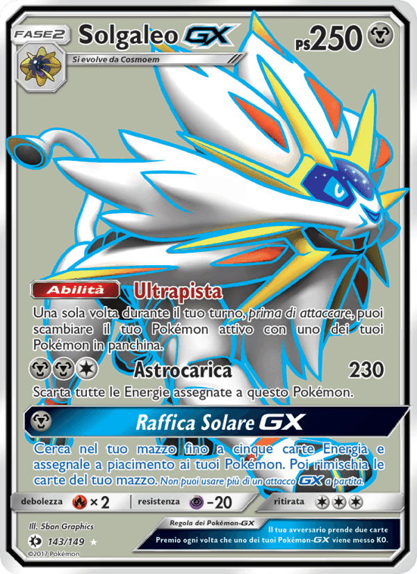 Solgaleo GX, carta 143 di Sole e Luna