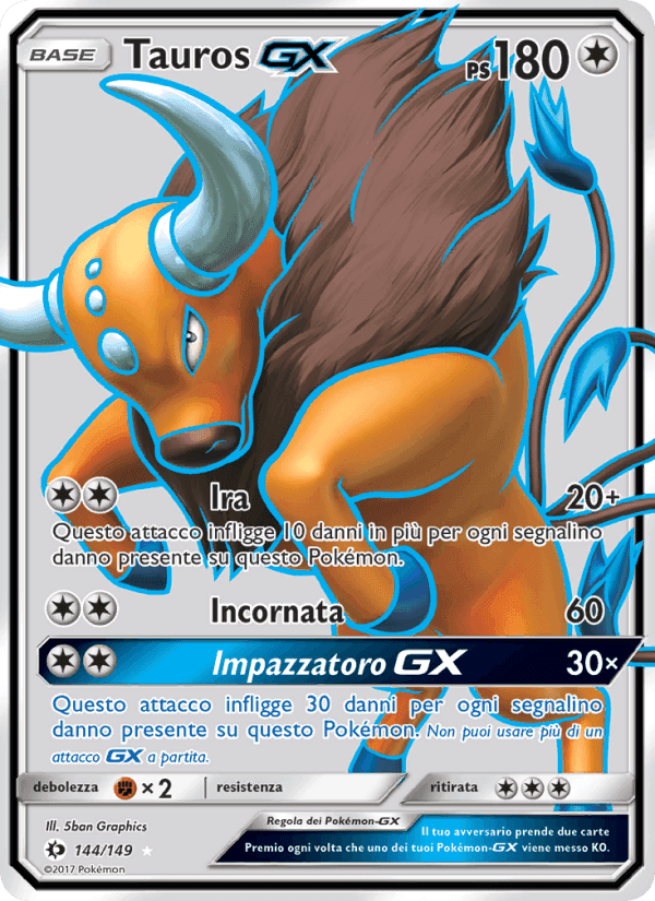 Tauros GX, carta 144 di Sole e Luna