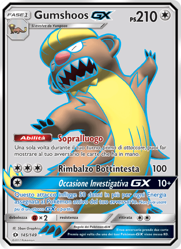 Gumshoos GX, card 145 from Sole e Luna
