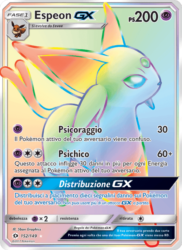 Espeon GX, carta 152 di Sole e Luna