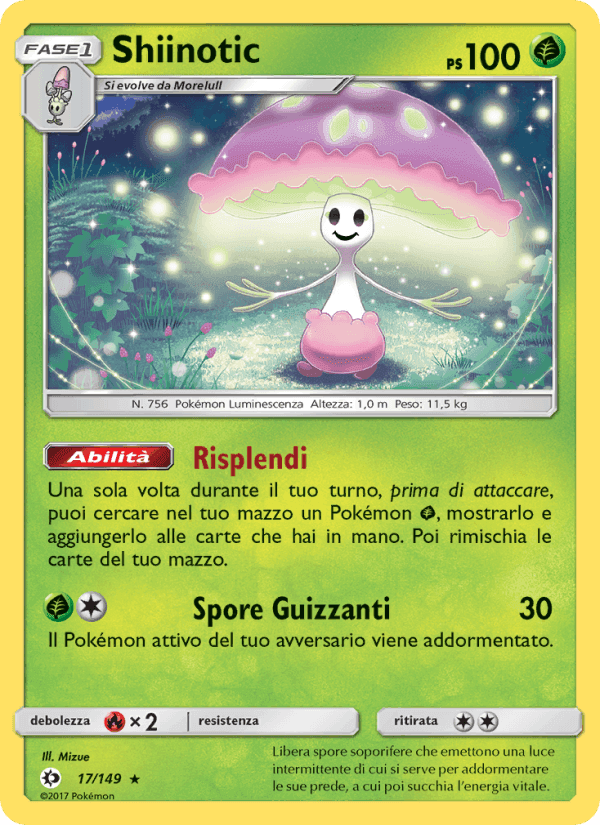 Shiinotic, carte 17 de Sole e Luna