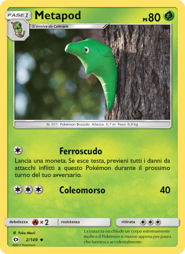 Metapod, carta 2 di Sole e Luna