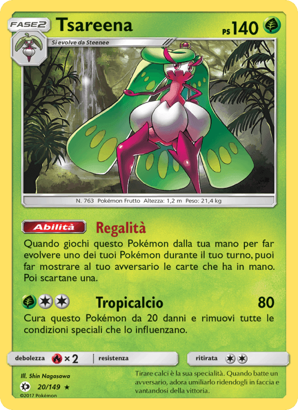 Tsareena, carte 20 de Sole e Luna