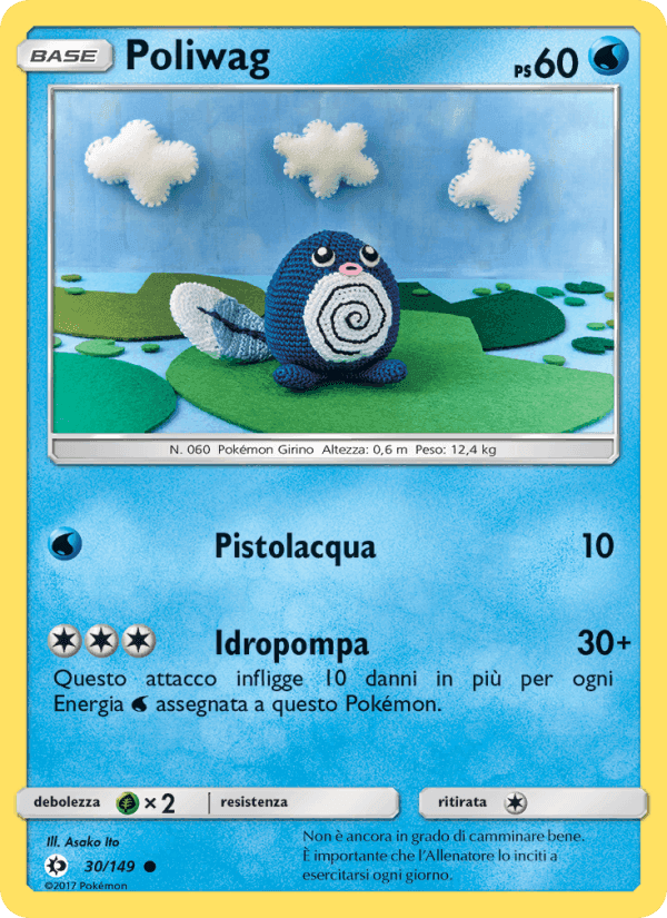 Poliwag, carte 30 de Sole e Luna