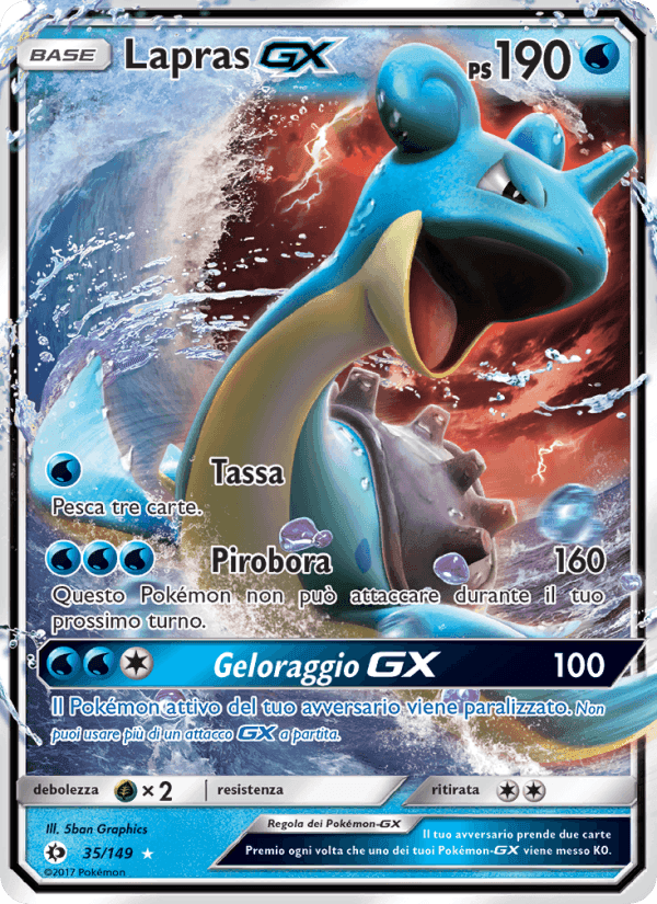 Lapras GX, carte 35 de Sole e Luna