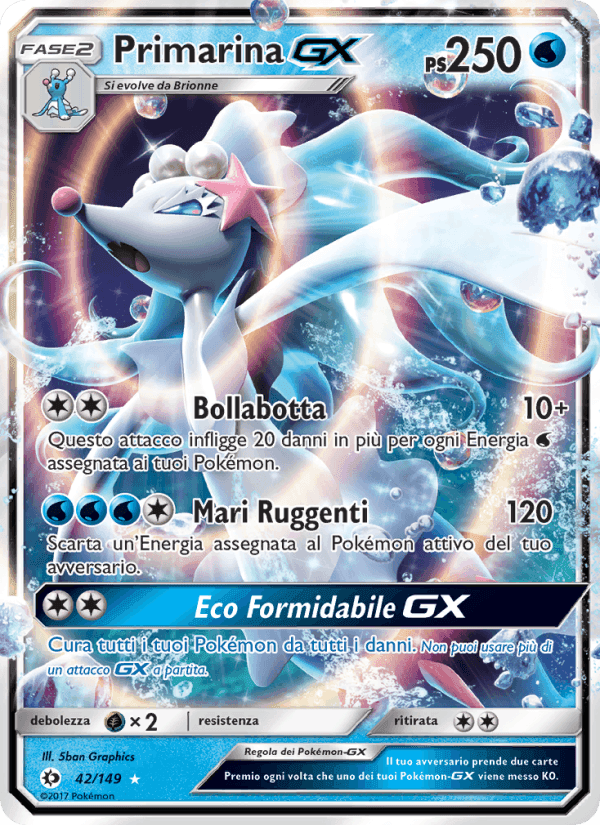 Primarina GX, carte 42 de Sole e Luna