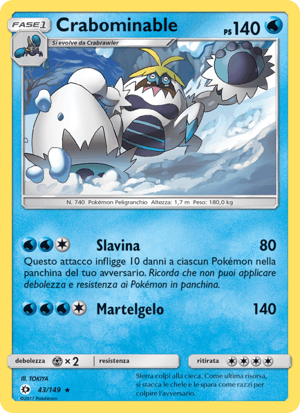 Crabominable, carte 43 de Sole e Luna