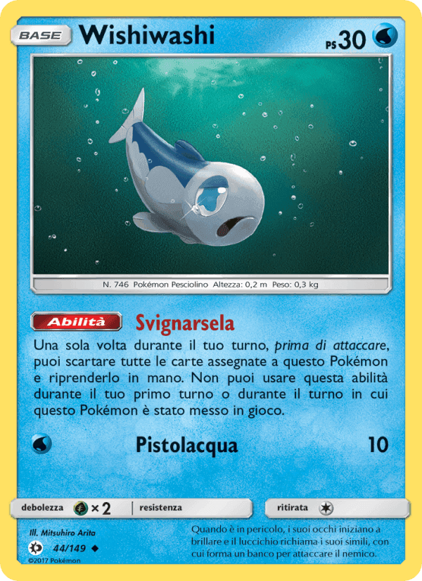 Wishiwashi, carte 44 de Sole e Luna