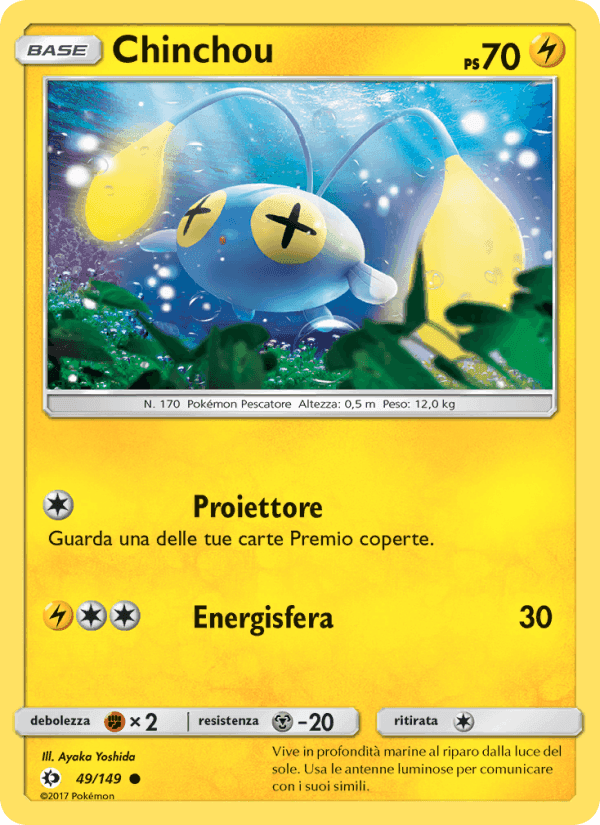 Chinchou, carte 49 de Sole e Luna
