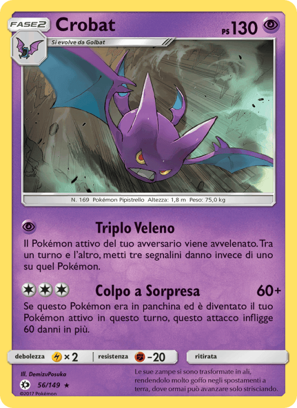Crobat, carte 56 de Sole e Luna