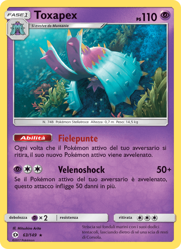 Toxapex, card 63 from Sole e Luna