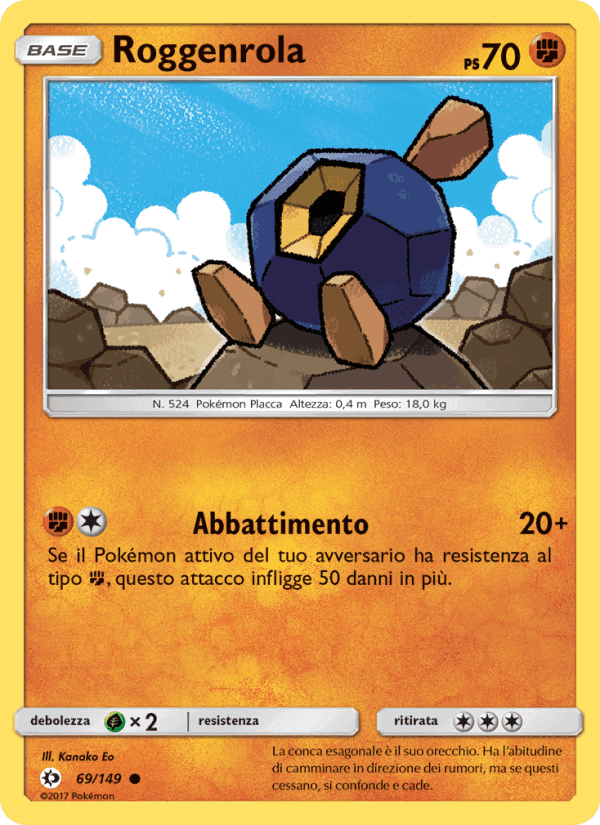 Roggenrola, carta 69 di Sole e Luna