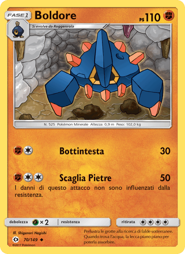 Boldore, carta 70 di Sole e Luna