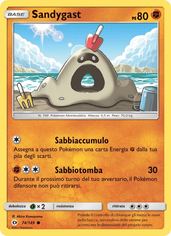 Sandygast, carta 74 di Sole e Luna