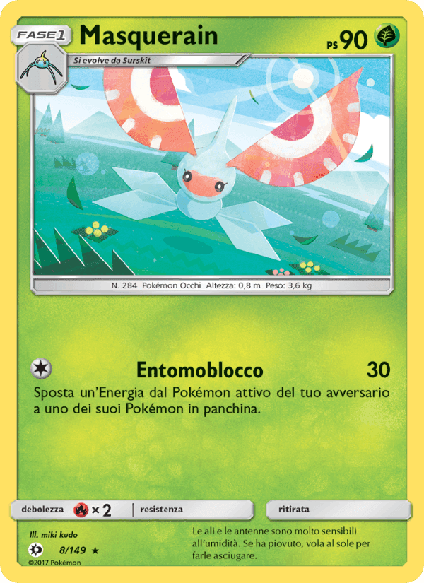 Masquerain, carta 8 de Sole e Luna
