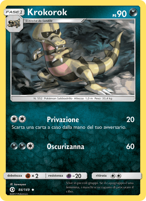 Krokorok, carta 84 di Sole e Luna