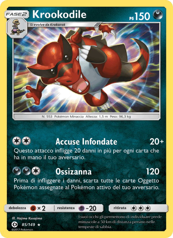 Krookodile, card 85 from Sole e Luna