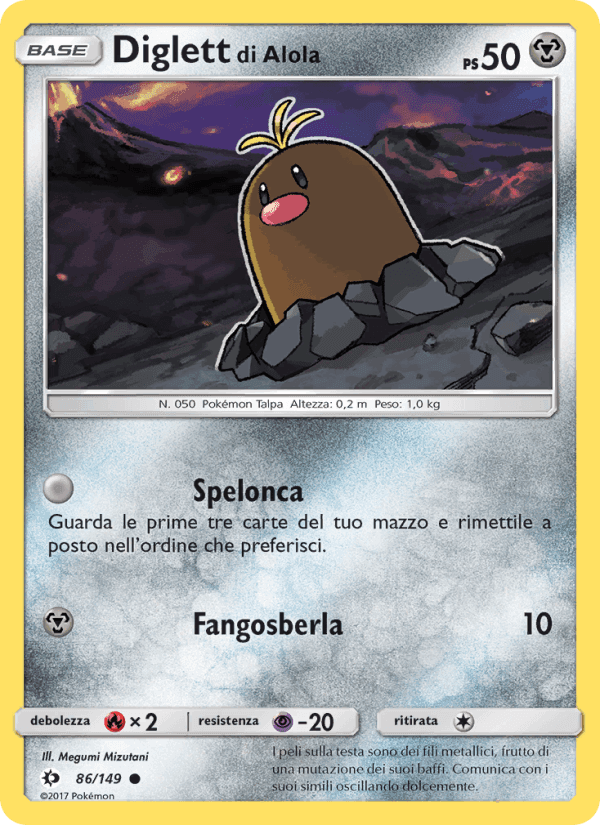 Diglett di Alola, carta 86 di Sole e Luna