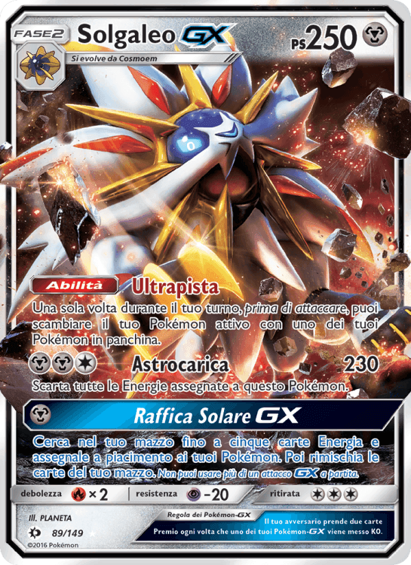 Solgaleo GX, carta 89 di Sole e Luna