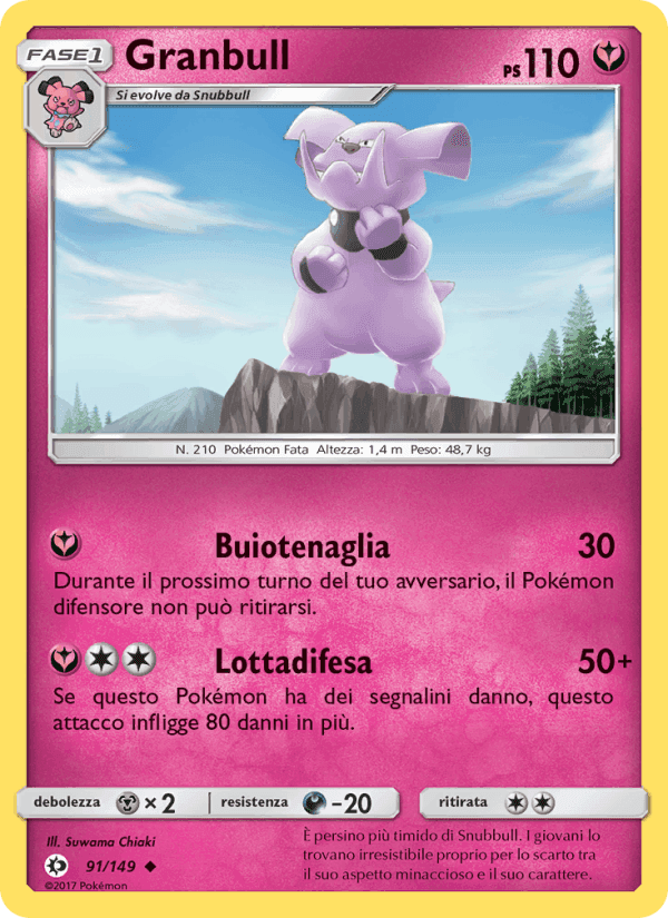 Granbull, carta 91 di Sole e Luna