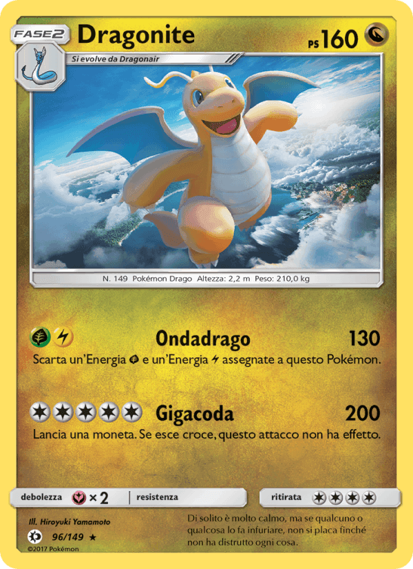 Dragonite, carta 96 di Sole e Luna