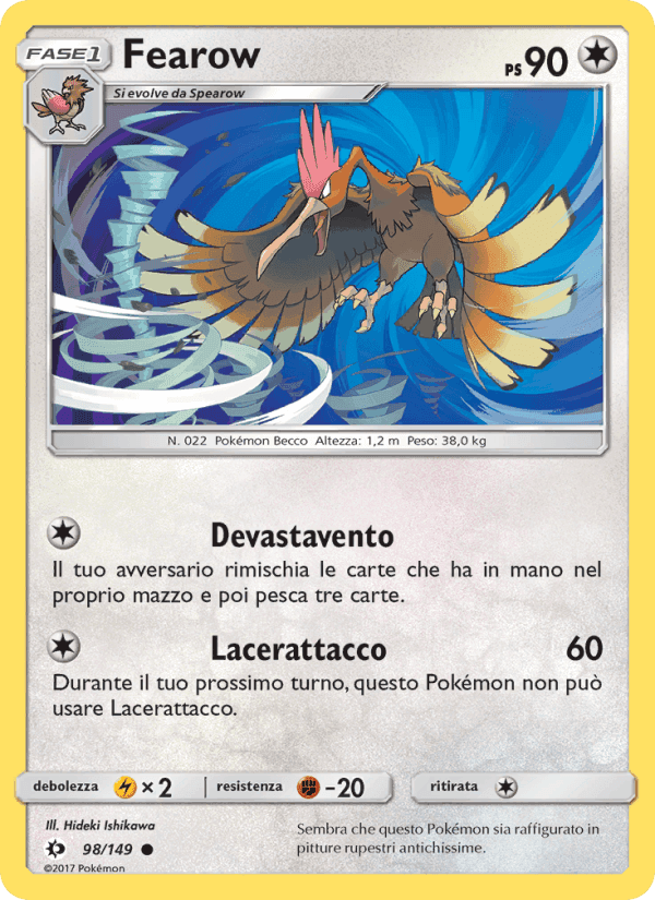 Fearow, carta 98 di Sole e Luna