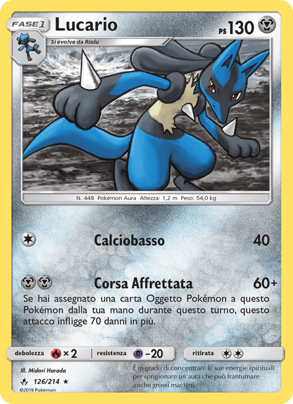 Lucario, carta 126 di Legami Inossidabili