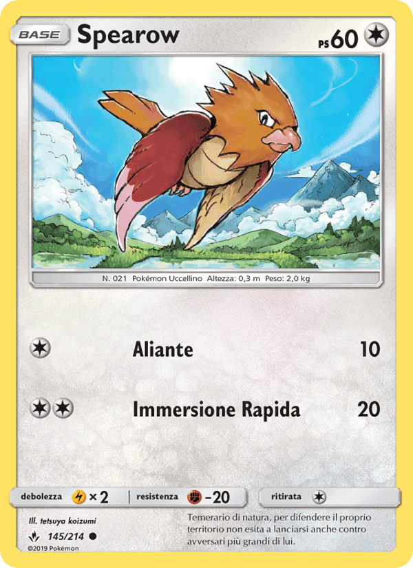 Spearow, carta 145 di Legami Inossidabili