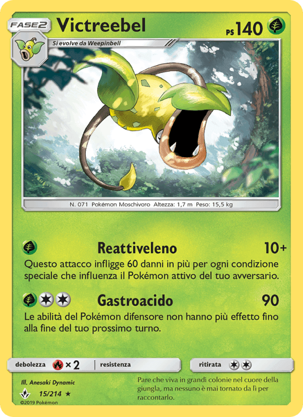 Victreebel, carta 15 de Legami Inossidabili