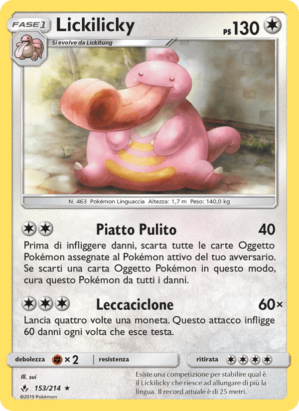 Lickilicky, carta 153 di Legami Inossidabili
