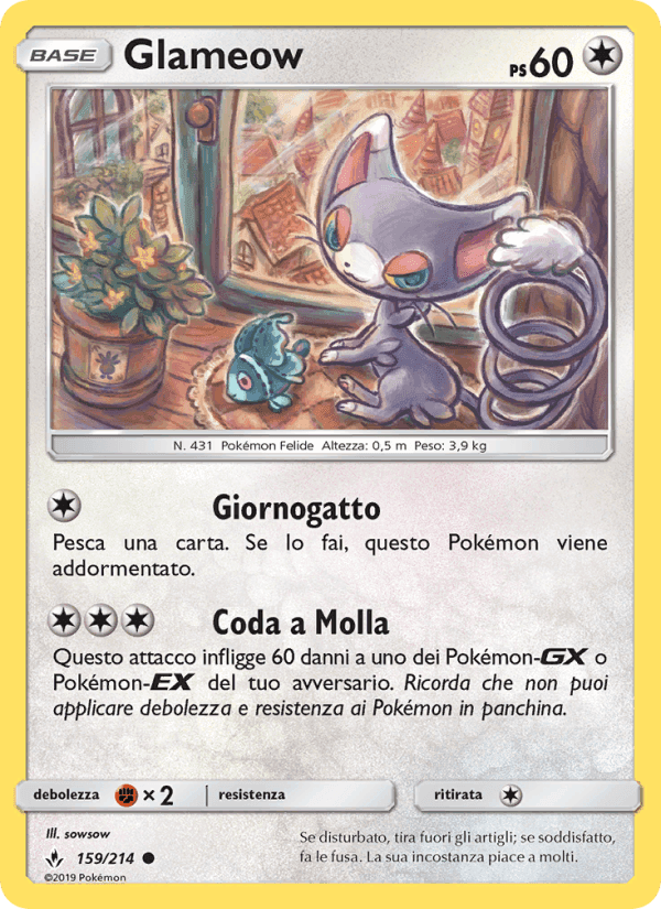 Glameow, carta 159 di Legami Inossidabili