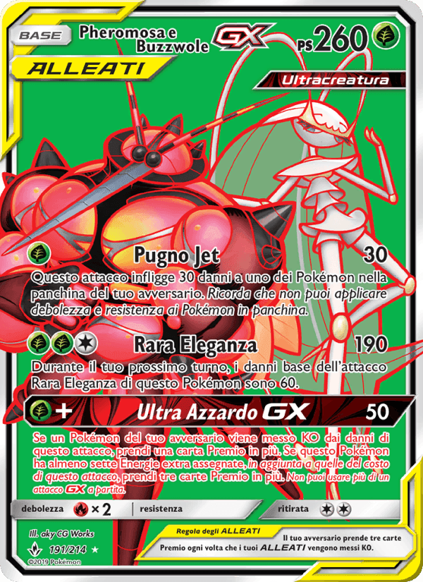 Pheromosa e Buzzwole GX, carta 191 di Legami Inossidabili