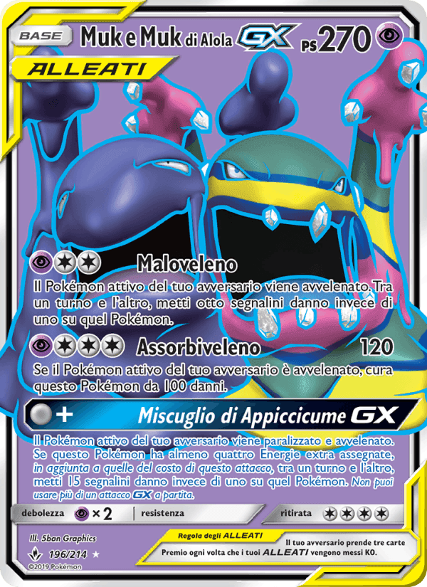 Muk e Muk di Alola GX, carta 196 di Legami Inossidabili