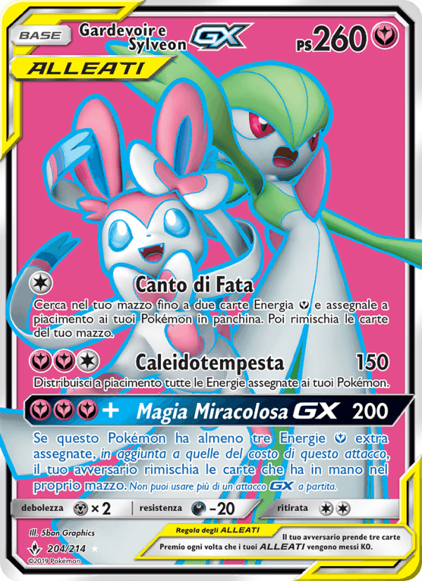 Gardevoir e Sylveon GX, carta 204 di Legami Inossidabili
