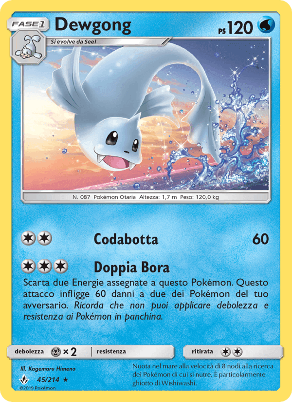 Dewgong, carta 45 de Legami Inossidabili